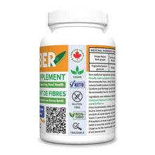Fenfiber natural fiber supplement for digestive regularity, side bottle | Canadian Grown, Vegan, Keto, Gluten-free, Non-GMO, Traceable to the Canadian farm