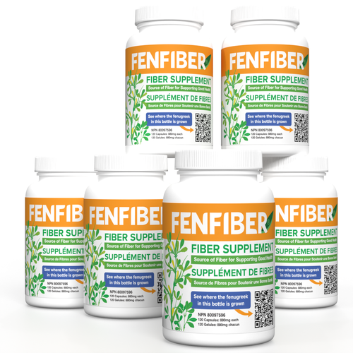 Fenfiber Fenugreek Supplement for Heartburn | Six Fenfiber Bottles