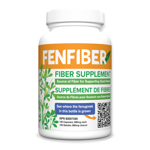  Fenfiber Fenugreek Supplement for Heartburn GERD Symptoms | Front Bottle