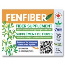 Fenfiber Fenugreek Supplement for Heartburn GERD Symptoms | Bottle Label Front